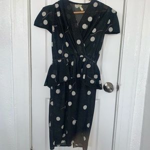 Vintage Polka-dot Peplum dress